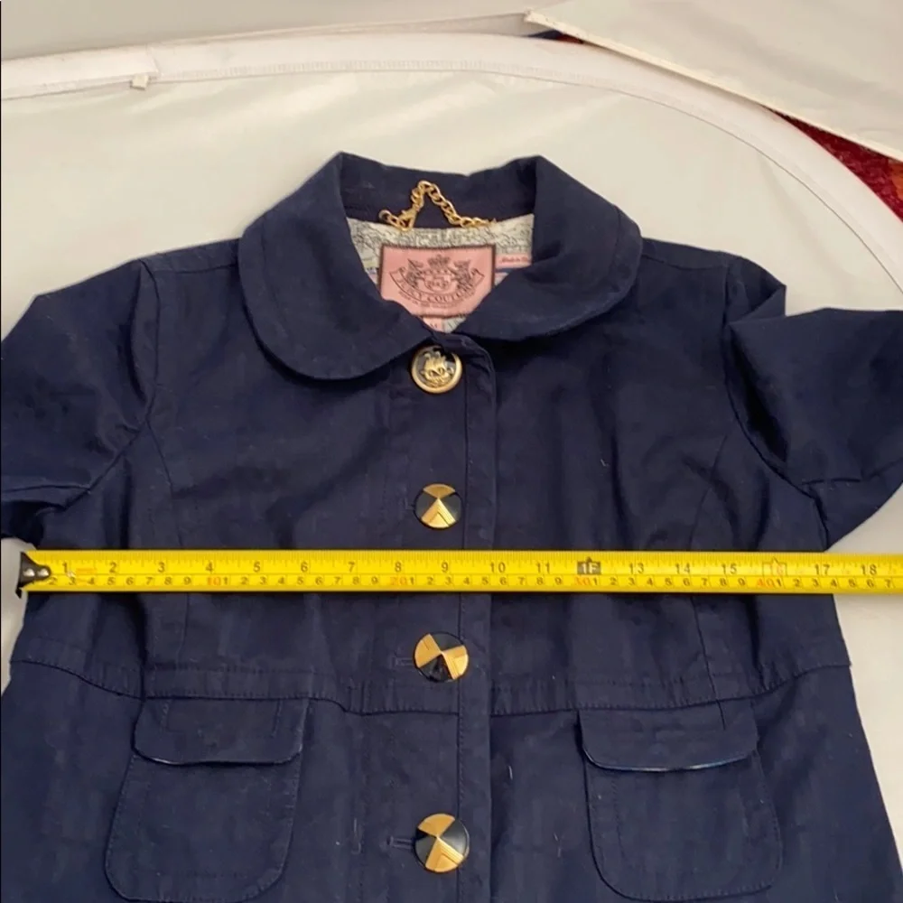 Juicy Couture navy blue princess pea coat M